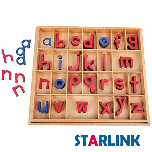 木制の小さな移动可能なアルファベットボックス子供のための教育用アルファベットのおもちゃサウンド
