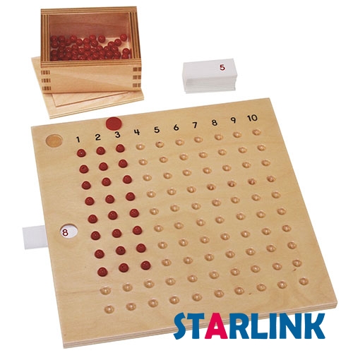 Montessori de madeira placa de multiplicação de material brinquedos de madeira para crianças pré-escolares