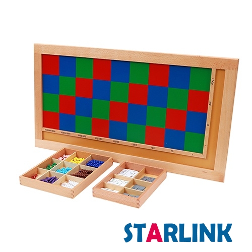 High Quality Beech Wooden Learning Educational Toys Montessori Mathmatic Checker Board