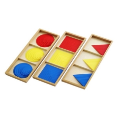 Jouets d'apprentissage mathématique Montessori en bois pour enfants Cercles carrés et triangles