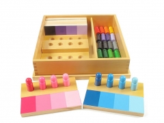 Les jouets en bois de salle de classe d'équipement de Montessori enfants colorent la tâche de tri de Blance de Resem