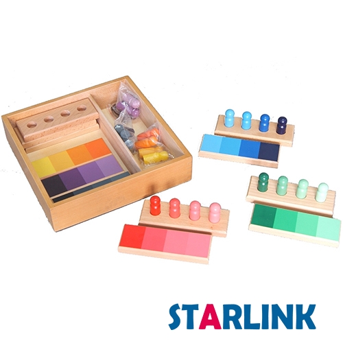 Les jouets en bois de salle de classe d&#39;équipement de Montessori enfants colorent la tâche de tri de Blance de Resem
