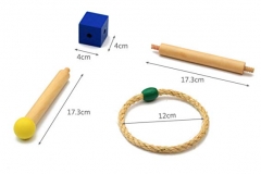 Montessori toy hand-eye coordination game wooden mini throw circle toy