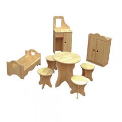 Maison de poupée jouet en bois massif bébé maison de jeu armoire combinée