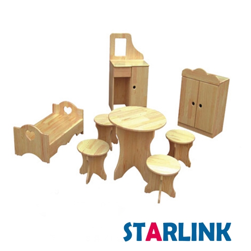 Кукольный домик из массива дерева игрушка детский игровой домик комбинированный шкаф