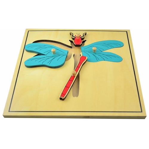 Wooden Educational Montessori Materials Baby Toys For Preschool Dragonfly Puzzle