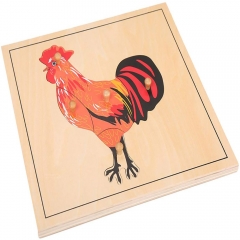 Preschool Learning Toys Wooden Montessori Botany Educational Toys Wood Rooster Puzzle