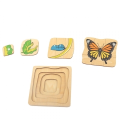 SatarLink Wooden Montessori Kids Baby Toy Infant Toddler Life Cycle Puzzle Of Animals And Humans