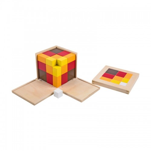 Montessor Mathematics Educational Equipment for kids Wooden Teaching Aids Arithmetic Trinomial Cube Montessori