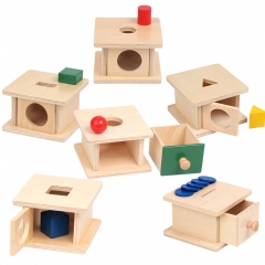 SatrLink Kindergarten Wooden Educational Montessori Teaching Aids Toys Imbucare Box
