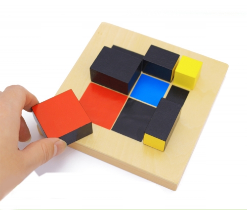 Montessori Primary School Teaching Aids Matching Geometry Equipmens Arithmetic Trinomial Cube