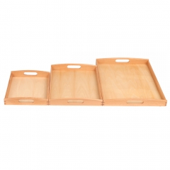 StarLink China Supplier Practical life children montessori wooden toys 3 Piece Wooden Tray Set Montessori Toys Tray