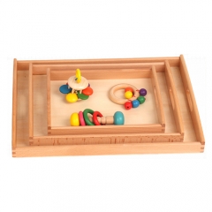 StarLink China Supplier Practical life children montessori wooden toys 3 Piece Wooden Tray Set Montessori Toys Tray