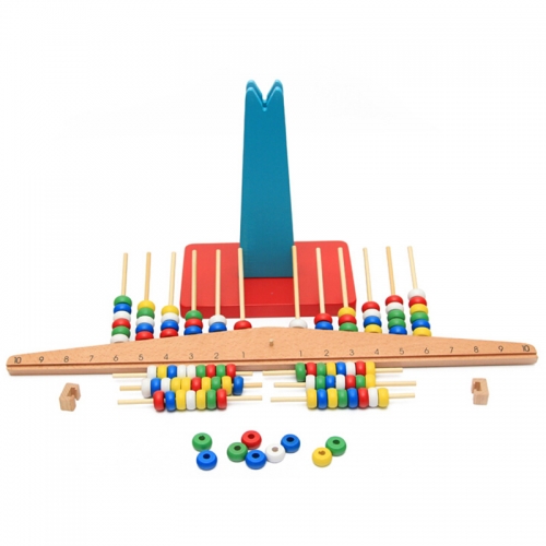 Wholesale Montessori Material Wooden Educational Toy Sensorial Balance Wooden Toys Vertical Rods Stacking Scales