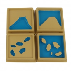 Montessori Material Learning Toys Geography Toys Baby Wooden Toy Montessori Land And Water Form Trays