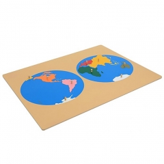 Hot Sale Wooden Educational Material Montessori Geography Puzzle World Map