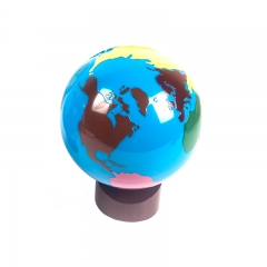 Kids Learning Wooden Montessori Educational Map Geography Toys Globe Of Land And Water