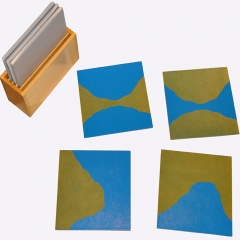 Montessori Land Forms Wooden Sandpaper Cards With Wooden Case Montessori Toys