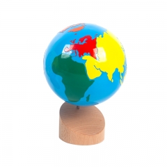 Kids Learning Wooden Montessori Educational Map Geography Toys Globe Of Land And Water