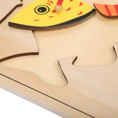 Wooden Toys For Preschool Kids Educational Toys Montessori Botany Toys Mdf Fish Puzzle Jigsaw