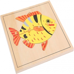 Wooden Toys For Preschool Kids Educational Toys Montessori Botany Toys Mdf Fish Puzzle Jigsaw