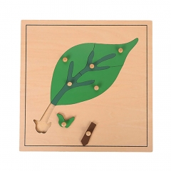 Montessori Materials Wooden Educational Toys Wholesale Montessori Leaf Puzzle For Kindergarten Toys