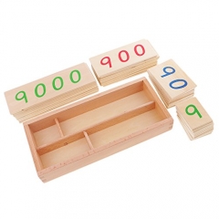 Montessori Teaching Toys 1-9000 Wooden Small Number Cards With Box Kids Educational Wooden Toy