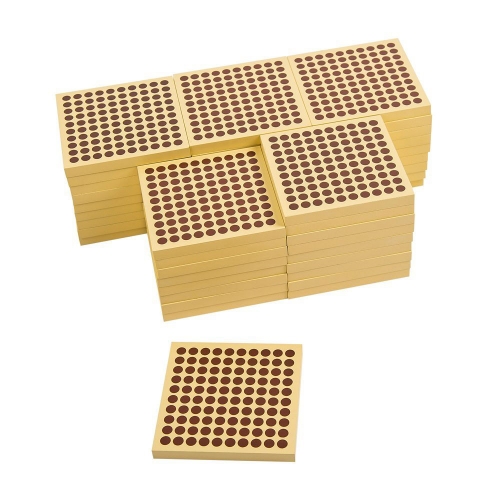 Wooden Children Learning Educational Toys Montessori Mathematics 9 Wooden Thousand Cubes For Kids