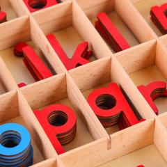 Amazon Hot Sell Wooden Montessori Alphabet Letters Small Moveable Alphabet Educational Toys