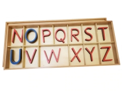 Montessori Educational Toys For Kids Wood Large Movable Alphabet Capital Case