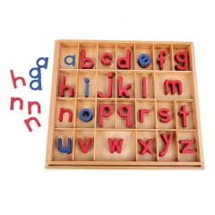 Montessori Wooden Toys Learning Educational Toys Montessori Small Red Movable Alphabet Lowercase For Children
