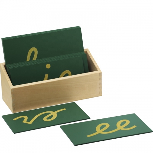 Starlink Montessori Wooden Toys Lower Case Cursive Sandpaper Double Letters With Box For Children