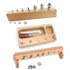 New Wooden Popular Learning Educational Sensorial Montessori Toys Nuts And Bolts