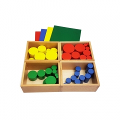 Kids Wooden Educational Montessori Materials Teaching Aids Toys Knobless Cylinders