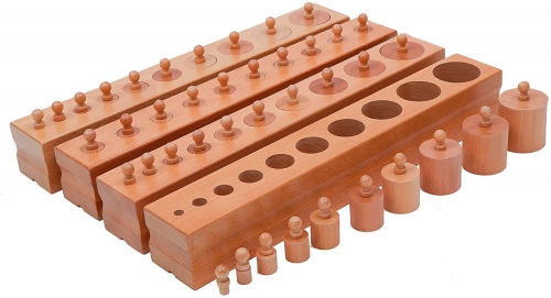 Starlink Educational Toy High Quality Beechwood Kindergarten Montessori Toys Knobbed Cylinder Block