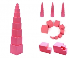 Montessori Educational Toys Kids Cards Teaching Material Montessori Toys Pink Tower Control Chart card