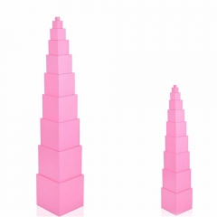 Starlink Wooden Montessori Materials Kids Educational Toys Box With Cubes For Pink Tower