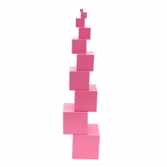 Education Wooden Toy Materiales Montessori Baby Toys Pink Tower Kids Gift Pink Tower Montessori Materials Sensorial