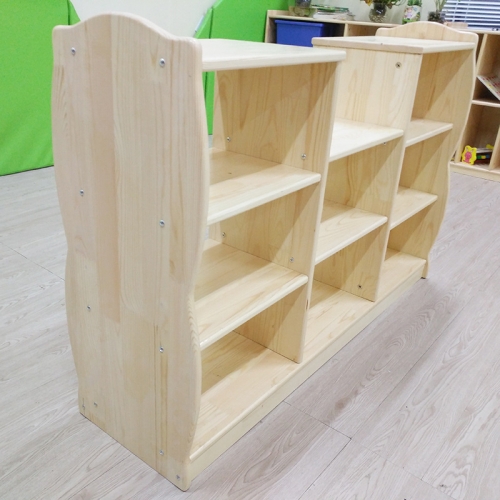 Modern Wood Preschool Furniture For Kids Wooden Storage Cabinet With Wheels For Preschool