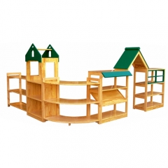 Starlink New Design Solid Wooden Cute Children Furniture Kids Storage Toys Cabinet Set