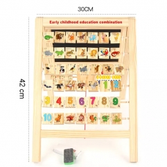 Montessori Wooden Toy Early Educational Childhood Drawing Board Kids Wooden Easel For Learning