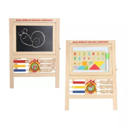 Montessori Wooden Toy Early Educational Childhood Drawing Board Kids Wooden Easel For Learning