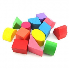 Montessori Wooden Geometric Matching Building Blocks Children's Wooden Matching Block With Box