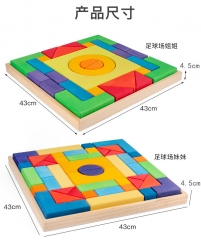 Matching Jigsaw Learning Toy Wooden Rainbow Stacker Block Nesting Puzzle Blocks Stacking Game Building