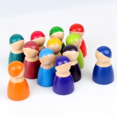 Starlink Wooden Rainbow Peg Dolls Rainbow Toy Model Toy Educational Toy Rainbow Peg Dolls