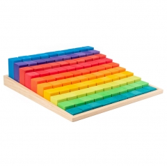 Wooden Rainbow Education Toys Kids Play Wooden Rainbow Stack Block Montessori Toys For Child Building Blocks