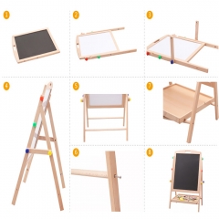 High Quality Kids Wooden Easel Toy Drawing Writing Easel Wood Activity Easel Board For Kids