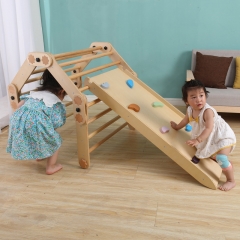 Montessori Wooden Climbing Frame Foldable Indoor Play Gym Playground Children Pickler Triangle Climbing