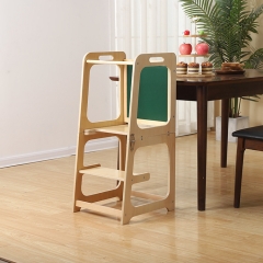 Kid Foldable Kitchen Helper With Writing Board Kids Step Stool Learning Tower For Children Wooden Montessori Learning Tower