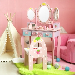 Girls Simulation Play House Early Childhood Education Baby Birthday Gift Wooden Children's Dressing Table Toy